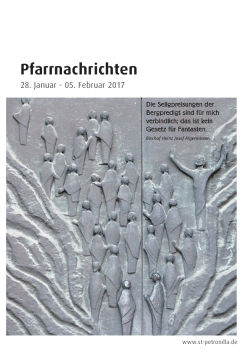 Pfarrnachrichten vom 28. Januar 2017