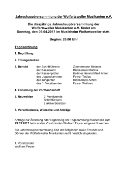 Tagesordnung - Wolfartsweiler Musikanten