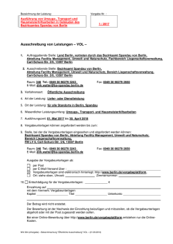 Ausschreibung von Leistungen – VOL