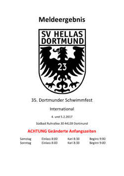 Meldeergebnis - SV Hellas Dortmund