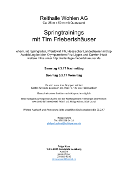 Springtrainings mit Tim Friebertshäuser