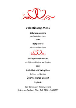 Valentinstag-Menü - Bistro am Berliner Platz