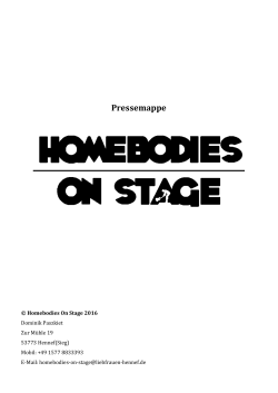 Pressemappe - Homebodies On Stage