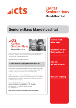 Hauszeitung Februar und M&auml;rz 2017