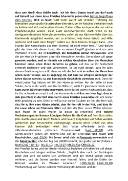 Gottes Eingriff aus dem Kosmos