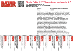 Skoda Fabia 1.2 TSI Ambition - Verbrauch: 4.7 l/100km