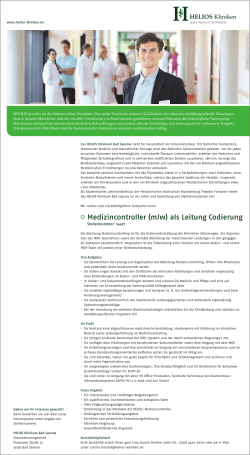 HELIOS Klinikum Bad Saarow: Medizincontroller (m/w) als