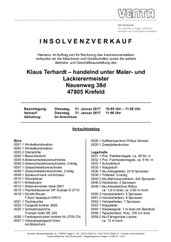 insolvenzverkauf - VENTA Industrieversteigerungen GmbH