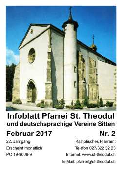 Pfarrblatt Februar 2017 - Pfarrei St. Theodul Sitten