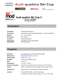 Ausschreibung Audi quattro Cup2017