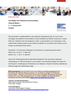 Grundlagen der Politischen Kommunikation Rhetorik Modul I 2.