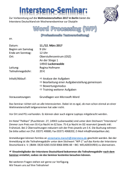 Ausschreibung WP-Luckenwalde