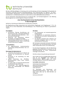 einer Sachbearbeiterin/eines Sachbearbeiters im Baumanagement