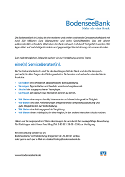 eine(n) ServiceBerater(in). - VR