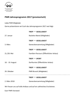 Jahresprogramm 2017 - PWR Pro Winkel-R&uuml;ti