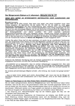 Der Bürgerverein Etzhorn e.V. informiert