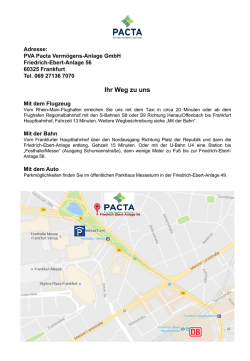 Ihr Weg zu uns - PVA Pacta Verm&ouml;gens-Anlage GmbH