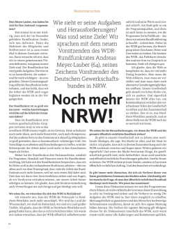 Ideen, mehr Kreativit&auml;t, mehr NRW