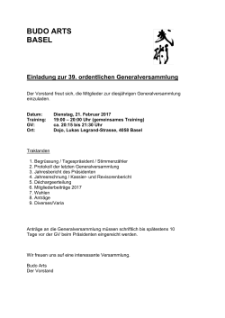 Einladung - Budo Arts Basel