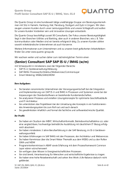(Senior) Consultant SAP SAP IS-U / IM4G (w/m)