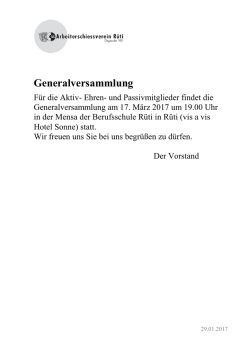 Jahresprogramm ASV 1995 - ASV-R&uuml;ti