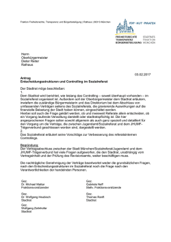 Herrn Oberb&uuml;rgermeister Dieter Reiter Rathaus
