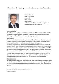 Informationen fur Bestattungsunternehmer/innen