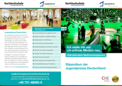 Ich stelle mir vor, ich erfinde Medien neu. Stipendium der