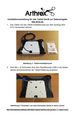 Installationsanleitung f&uuml;r das Tablet-Ger&auml;t zur Dateneingabe
