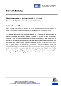 Pressemitteilung - Verband der IT- und Multimediaindustrie Sachsen