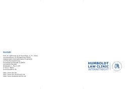 Bewerbungsflyer - Humboldt Law Clinic Internetrecht