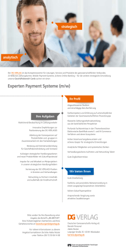 Experten Payment Systeme (m/w) - VR