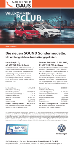 Die neuen SOUND Sondermodelle.