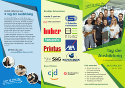 Flyer herunterladen - Tag der Ausbildung | im Industriegebiet