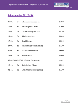 Jahrestermine 2017 MSV