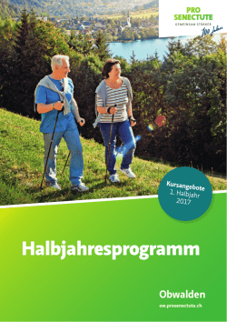 Halbjahresprogramm - Pro Senectute Obwalden