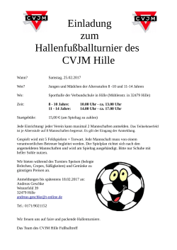 Einladung zum Hallenfußballturnier des CVJM Hille