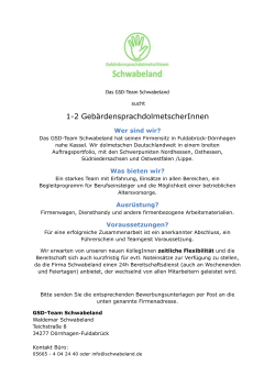 GSD Büro Schwabeland_Stellengesuch 2015