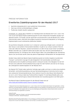 Erweitertes Zubehörprogramm für den Mazda3 2017