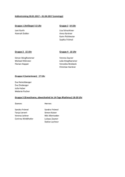 Hallentraining 28.01.2017 &ndash; 01.04.2017 (samstags) Gruppe 1