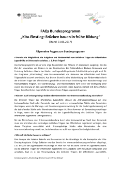 FAQs Bundesprogramm „Kita-Einstieg: Brücken