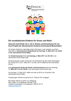 Ein musikalisches Erlebnis f&uuml;r Gross und Klein!