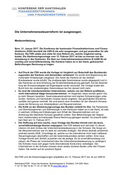 Die Unternehmenssteuerreform ist ausgewogen.