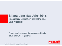 Bilanz über das Jahr 2016 im österreichischen Einzelhandel