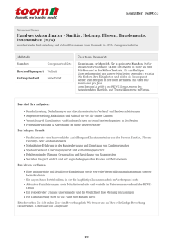 Handwerkskoordinator - Sanit&auml;r, Heizung, Fliesen