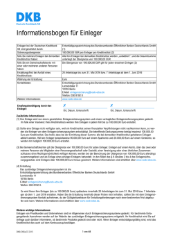 Informationsbogen f&uuml;r Einleger