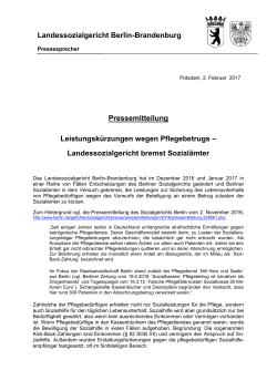Landessozialgericht Berlin-Brandenburg Pressemitteilung