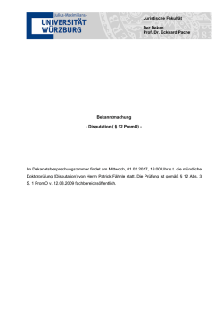 Disputation ( &sect; 12 PromO)