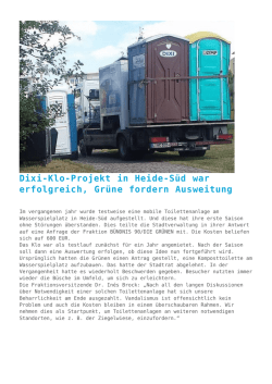 Dixi-Klo-Projekt in Heide-S&uuml;d war erfolgreich, Gr&uuml;ne