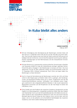 In Kuba bleibt alles anders - Bibliothek der Friedrich-Ebert